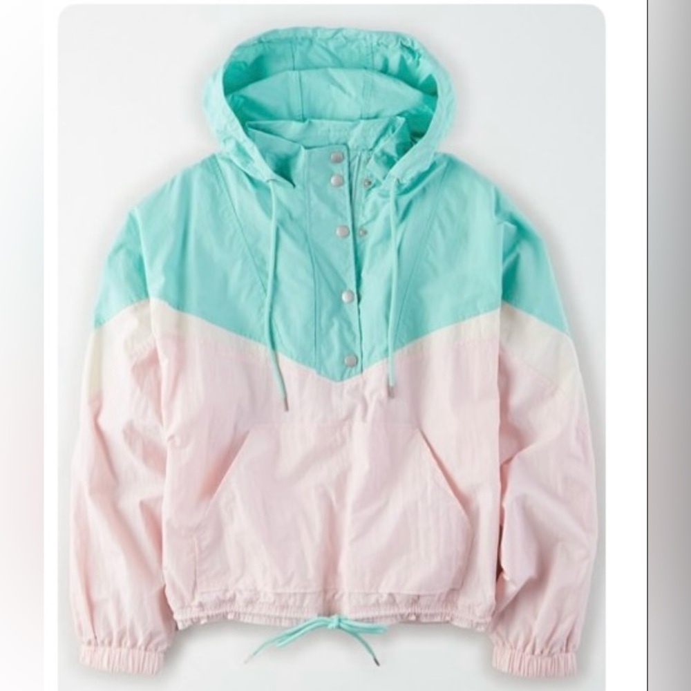 American Eagle Quarter Zip Retro Wimdbreaker